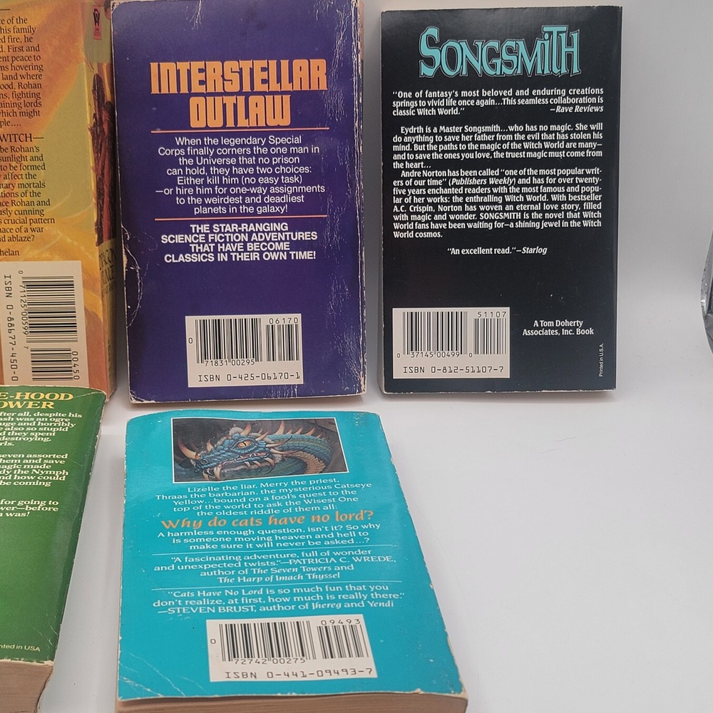 Various Sci-Fi Fantasy 7 Book Lot Paperback 80s 90s Anthony Norton Harrison Good - Picture 5 of 11